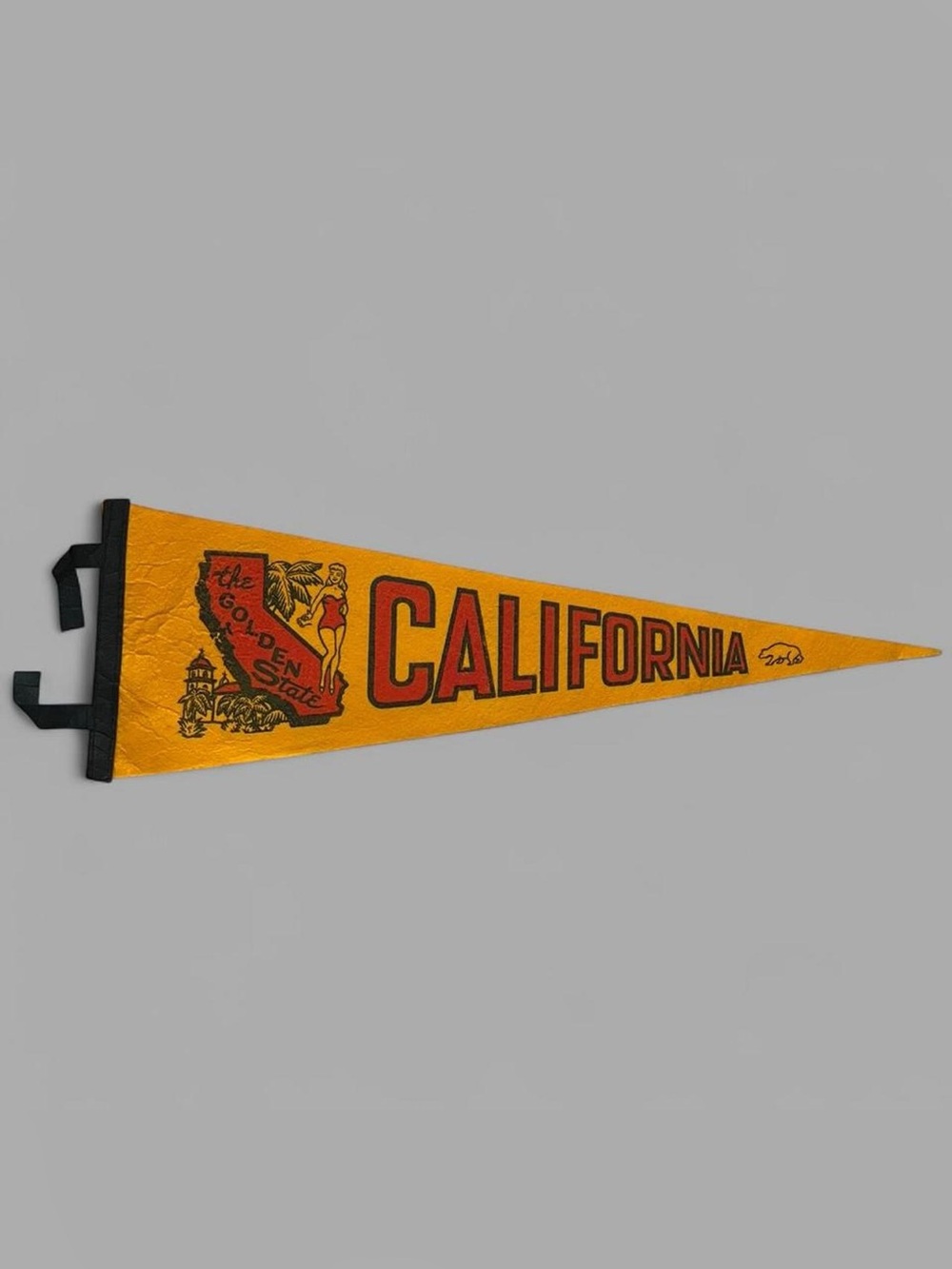 Vintage 60’s Retro California “The Golden State” Felt Pennant